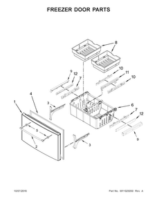 Freezer Door Parts Diagram and Parts List for MFI2269FRZ02  Maytag Refrigerator