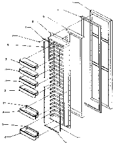 Freezer Door Diagram and Parts List for SX22N-P1162703W  Amana Refrigerator