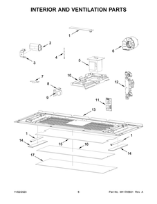 Interior And Ventilation Parts Diagram and Parts List for YMMMF6030PZ00  Maytag Microwave