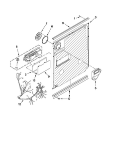 Inner Door Parts Diagram and Parts List for MDB7759AWB4  Maytag Dishwasher