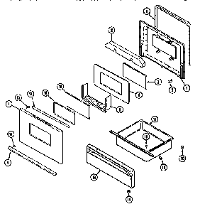 Door/drawer Diagram and Parts List for MER4820AAW  Maytag Range