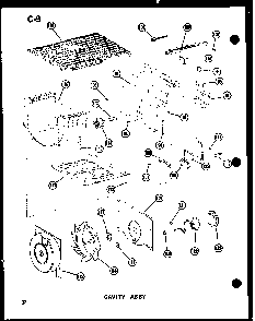 Cavity Assy Diagram and Parts List for SRI19W-P60350-36W  Amana Refrigerator