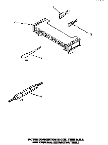 Motor Connection Block, Terminals & Terminal Extractor Tool Diagram and Parts List for CE4307W P1163513WW Amana Dryer