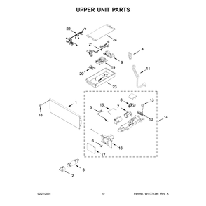 Upper Unit Parts Diagram and Parts List for JBRFL30IGX20  Jenn-Air Refrigerator