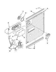 Inner Door Parts Diagram and Parts List for MDB7760AWS2  Maytag Dishwasher