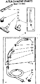 Attachment Parts Diagram and Parts List for 11629842  Kenmore Canister Vacuum