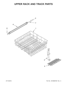 Upper Rack And Track Parts Diagram and Parts List for MDB4949SDZ0  Maytag Dishwasher
