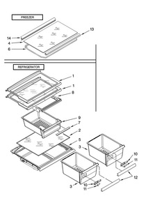 Shelf Parts, Optional Parts Diagram and Parts List for MTN1854VRS00  Maytag Refrigerator