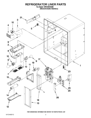 02 - REFRIGERATOR LINER PARTS Diagram and Parts List for MFI2269VEM8  Maytag Refrigerator