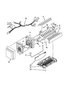 Icemaker Parts Diagram and Parts List for 5MFX257AA000  Maytag Refrigerator