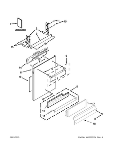 Door Panel Parts Diagram and Parts List for JDB8700AWP2  Jenn-Air Dishwasher