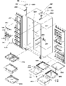 Refrigerator/freezer Shelves, Lights, And Hinges Diagram and Parts List for SBIE20TPW-P1190708WW  Amana Refrigerator