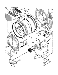 Bulkhead Parts Diagram and Parts List for MDG25PDBGW0  Maytag Dryer