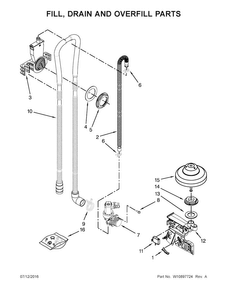 Fill, Drain And Overfill Parts Diagram and Parts List for MDB7949SDE3  Maytag Dishwasher