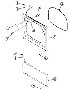 Front Panel Diagram and Parts List for SDEB07QJ1500  Speed Queen Dryer