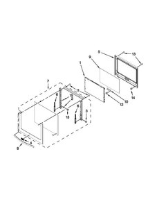 Lower Oven Door Diagram and Parts List for MEW9630AS01  Maytag Wall Oven