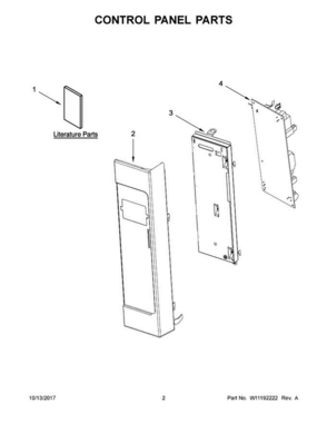 02 - Control Panel Parts Diagram and Parts List for YMMV4205FB2  Maytag Microwave Oven Combo