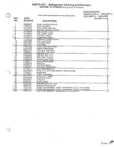 Refrigerator Shelving And Drawers Page 6 Diagram and Parts List for SXD25MP-2  Amana Refrigerator