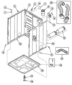 Cabinet Diagram and Parts List for SSEH07QJ1500  Speed Queen Dryer