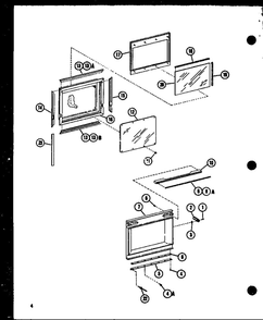 Door Diagram and Parts List for RR-7 P73245-1M Amana Microwave