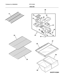 Shelves Diagram and Parts List for CRT151QW4  Crosley Refrigerator