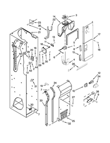 Freezer Liner And Air Flow Parts Diagram and Parts List for JS48PPDUDB16  Jenn-Air Refrigerator
