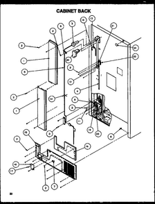 Cabinet Back Diagram and Parts List for TA18R2L-P1158306WL  Amana Refrigerator