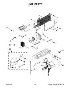 Unit Parts Diagram and Parts List for ART318FFDW08  Amana Refrigerator