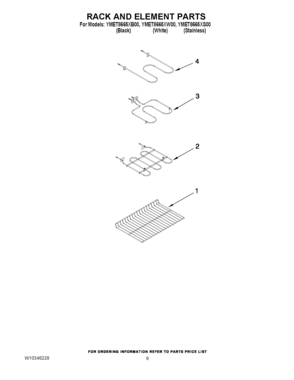 06 - RACK AND ELEMENT PARTS Diagram and Parts List for YMET8665XW00  Maytag Range