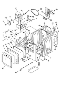 Cabinet Parts Diagram and Parts List for MEDB700VQ0  Maytag Dryer