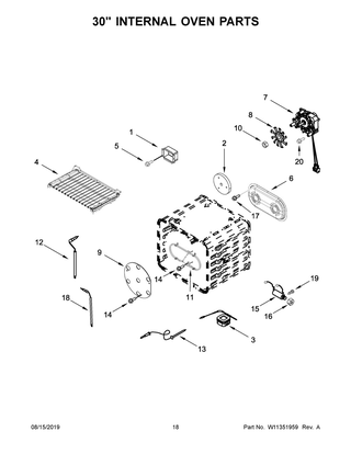 30" Internal Oven Parts Diagram and Parts List for JGRP648HL00  Maytag Range