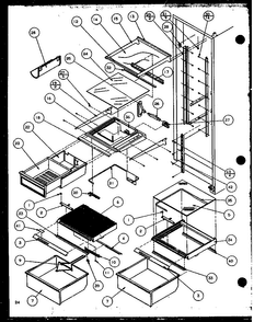 Refrigerator Shelving And Drawers Diagram and Parts List for 35541W-P1121709WW  Amana Refrigerator