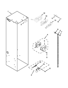 Refrigerator Liner Parts Diagram and Parts List for JS48NXFXDE00  Jenn-Air Refrigerator