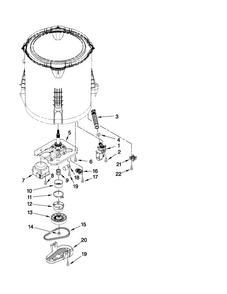 Gearcase, Motor And Pump Parts Diagram and Parts List for 4GNTW4600YQ0  Amana Washer