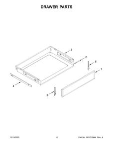 Drawer Parts Diagram and Parts List for YMER8800FW7  Maytag Range