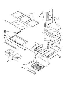 Shelf Parts Diagram and Parts List for MFI2269VEB6  Maytag Refrigerator