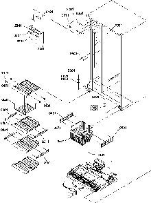 Freezer Shelves And Light Diagram and Parts List for SX322S2W-P1307303WW  Amana Refrigerator