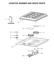 Cooktop, Burner And Grate Parts Diagram and Parts List for JGC3215GS0  Jenn-Air Cooktop