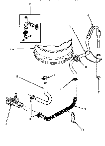 Drain Hose & Siphon Break Diagram and Parts List for LWM423L-P1176404WL  Amana Washer