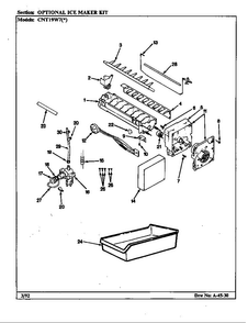 Optional Ice Maker Kit Diagram and Parts List for CNT19W7A CC56A Crosley Refrigerator