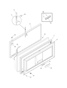 Door Diagram and Parts List for CFCH15LW5  Crosley Freezer