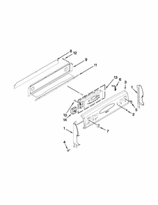 Control Panel Parts Diagram and Parts List for MER6741BAS17  Maytag Range