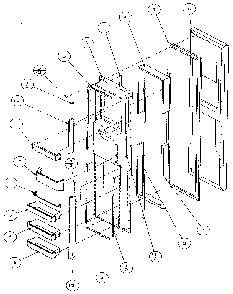 Freezer Door Diagram and Parts List for 36541-P1121701W  Amana Refrigerator