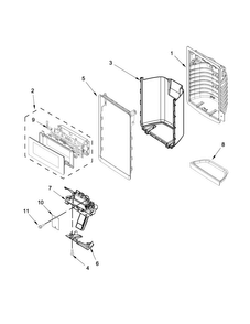 Dispenser Front Parts Diagram and Parts List for MFT2574DEM01  Maytag Refrigerator