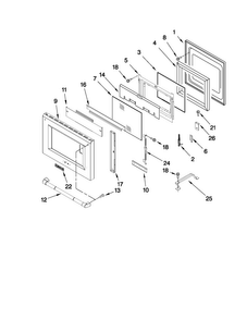 Oven Door Parts Diagram and Parts List for JGRP536WP01  Jenn-Air Range