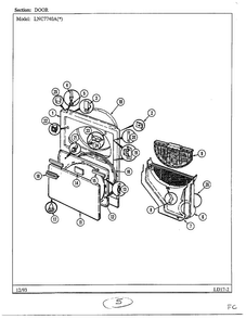 Door Diagram and Parts List for 7740A  Norge Dryer