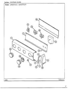 Control Panel Diagram and Parts List for LNC6757A77  Admiral Washer