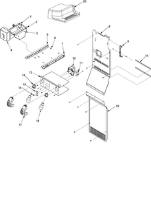 Lights And Ice Maker Diagram and Parts List for XRSS267BB-PXRSS267BB1  Amana Refrigerator