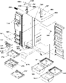 Refrigerator/freezer Shelves, Lights, And Hinges Diagram and Parts List for SSD522SW-P1184704WW  Amana Refrigerator