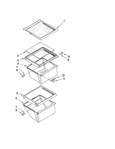 Refrigerator Shelf Parts Diagram and Parts List for ASD2520WRW00  Amana Refrigerator